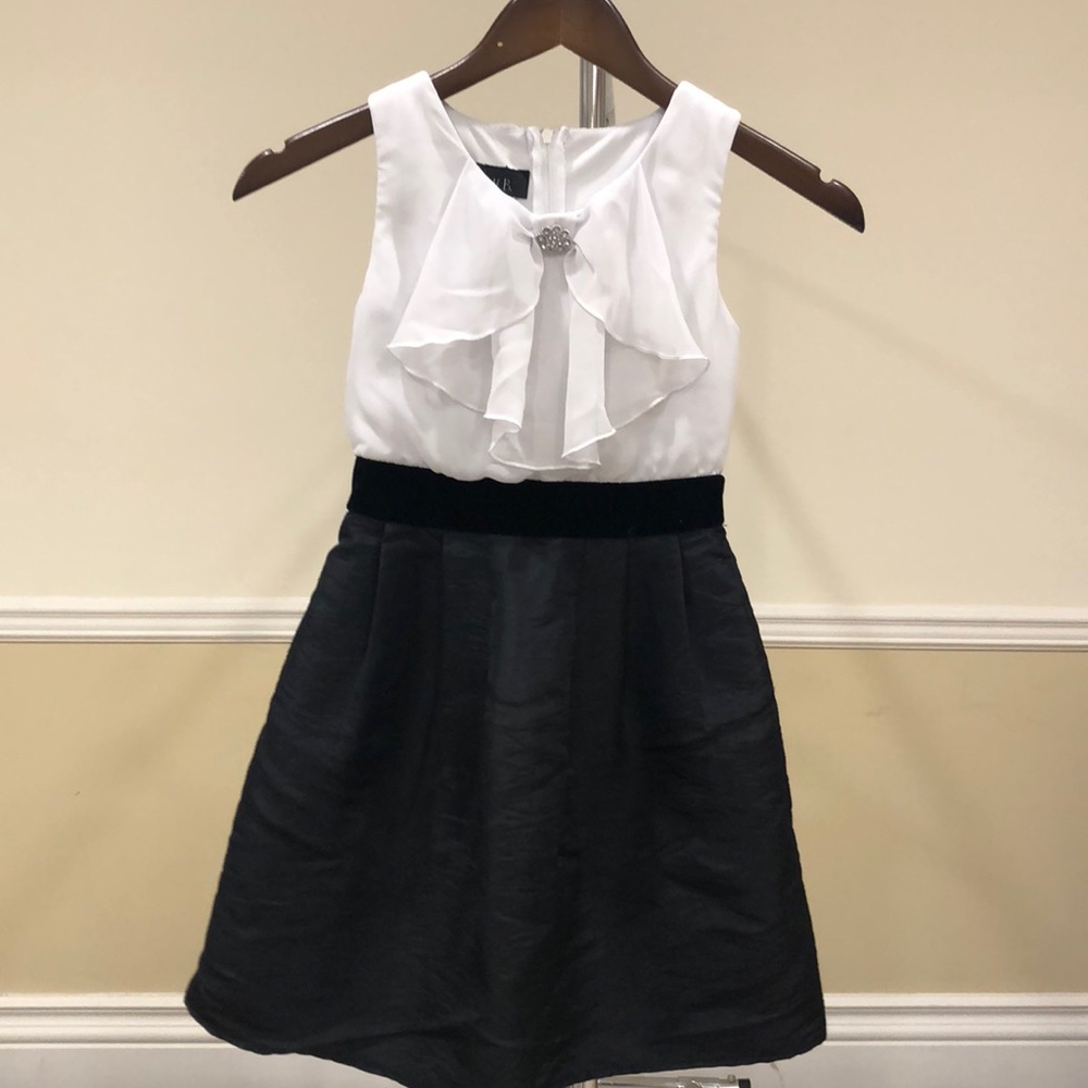 Girls Black & White Formal Dress